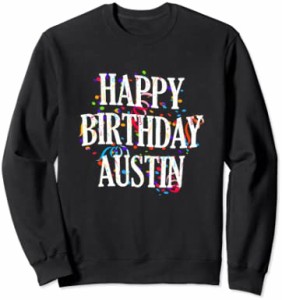 Happy Birthday Austin First Name Boys Colorful Bday トレーナー