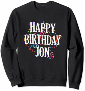 Happy Birthday Jon First Name Boys Colorful Bday トレーナー