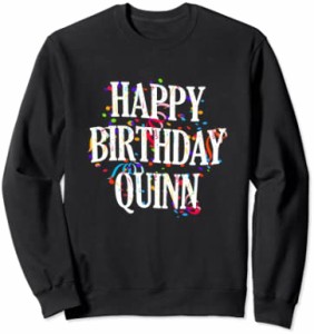 Happy Birthday Quinn First Name Boys Colorful Bday トレーナー