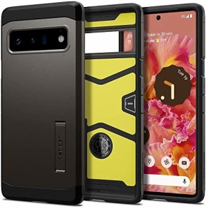 Spigen Pixel6 Pro ケース 耐衝撃 スタンド機能 米軍MIL規格取得 三重構造 衝撃 吸収 タフ・アーマー ACS03462 (ガンメタル)