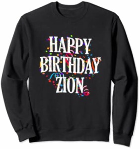 Happy Birthday Zion First Name Boys Colorful Bday トレーナー