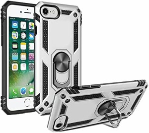 【WYEPXOL】iPhone SE ケース [第2世代] /iPhone 8 ケース/iPhone 7 ケース リング付き 対応 落下衝撃吸収 TPU PC 米軍MIL規格 二重構造 