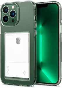 Spigen iPhone13 Pro ケース カード [ 1枚入り ] TPU クリア 手帳型 収納ケース カードケース 米軍MIL規格取得 厚さ1.5ｍｍ 超薄型 超軽