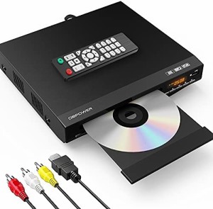 DBPOWER 1080P HDMI DVDプレーヤー 再生専用 ディスクプレーヤー RCA/HDMIケーブル付属 RCA/HDMI/USB端子搭載 リーションフリー CPRM対応