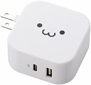 エレコム USB コンセント 充電器 合計32W ( USB PD対応 ) Type-C×1 / USB-A×1 ホワイトフェイス MPA-ACCP20WF