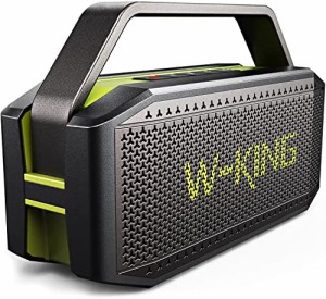 Bluetooth スピーカー、W-KING 60W RMS(80W ピーク)大音量 ポータブル ブルートゥース スピーカー IPX6防水 重低音、40時間再生、大容量