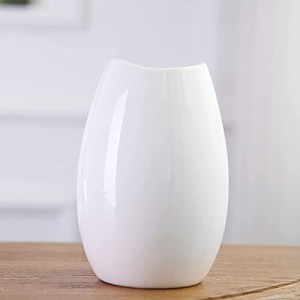 花瓶 白 陶器 花器 フラワーベース ホワイト白い 大 20cm かびん 北欧 セラミック おしゃれ 生け花 インテリア 家の装飾 プレゼント ギフ