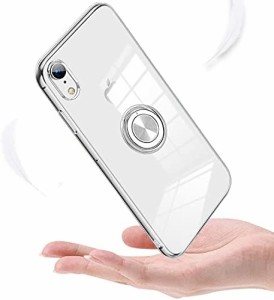 iPhone XR ケース リング クリア iPhoneXR カバー 透明 耐衝撃 全面保護 磁気カーマウントホルダー スタンド 柔らかい殻 車載ホルダー対