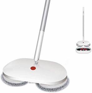 CLEANHOME コードレス回転モップクリーナー 自動洗浄機能 電動モップ フローリング掃除 自走式 360度回転 スプレーモップ 扇形噴水 充電