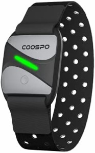 COOSPO 心拍計アームバンド 心拍センサー 光学式 ハートレートモニター Bluetooth&ANT+対応 IP67防水 心拍数ゾーンLEDインジケータライト