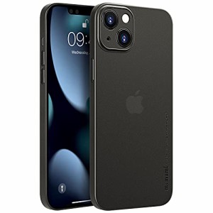 memumi iPhone 13 mini対応0.3?o超薄型ケース 指紋防止 傷付き防止 5.4インチ 人気ケース・カバー（マットブラック(半透明）