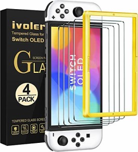 [4枚入り] [Switch 有機ELモデル対応][改良モデル] iVoler Switch 有機ELモデル /Switch OLED 保護 ガラスフィルム スイッチ 保護フィル