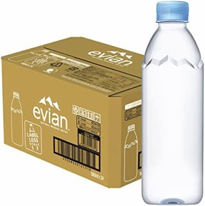 伊藤園 evian(エビアン) 硬水 ミネラルウォーター ラベルレス 500ml×24本 [正規輸入品]