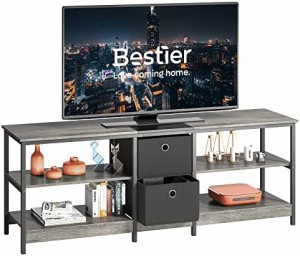 Bestier テレビ台 テレビボード tv スタンド テレビラック 幅150?p 32~65V対応 ローボード 木製 ロータイプ おしゃれ 収納棚付き 隠す収