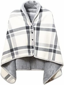 【】クモリ(Kumori) ひざ掛け 肩掛け 毛布 大判 ブランケット 4way 着る毛布 ボタン付き あったか 防寒対策 静電気防止 洗える 通年使用 
