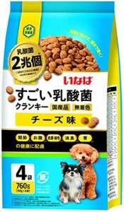 いなばペットフード すごい乳酸菌クランキー 190ｇ×4袋 チーズ味