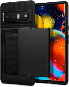 Spigen Pixel6 Pro ケース [ストラップホール付き] 手帳型 収納ケース カードケース 2重構造 耐衝撃 米軍MIL規格取得 落下防止 IC カード