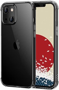 ONES 半透明 iPhone 13 mini ケース 耐衝撃 超軍用規格 『エアバッグ、半密閉音室、Qi充電』〔滑り止め、すり傷防止、柔軟〕〔美しい、光