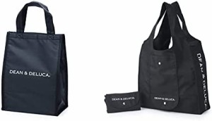 DEAN&DELUCA クーラーバッグ ブラックM 保冷バッグ ファスナー付き コンパクト お弁当 ランチバッグ & DEAN&DELUCA ショッピングバッグ 