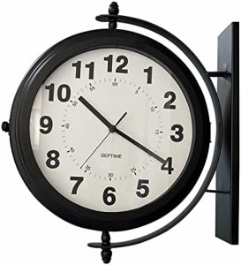 最新　ダブルフェイス ウォールクロック 両面時計 壁掛け時計 ショップ カフェ 置き時計 インテリア 時計　タイプA