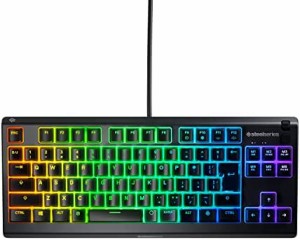 SteelSeries ゲーミングキーボード テンキーレス 有線 Apex 3 TKL 日本語配列 静音スイッチ IP32防滴 24キー同時押し対応 ブラック