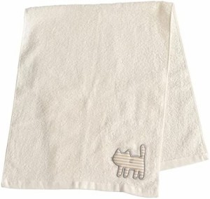 オカ(OKA) うちねこ タオル 約33cm×80cm ホワイト (フェイスタオル 猫柄 かわいい トイレシリーズ)