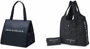 DEAN&DELUCA クーラーバッグ ブラックL 保冷バッグ ファスナー付き コンパクト お弁当 ランチバッグ & DEAN&DELUCA ショッピングバッグ 