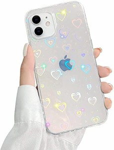 iPhone 13 Pro Max ケース かわいい おしゃれ 韓国 キラキラ 光るiphoneケース 可愛い クリア ハート グリッター ins風 人気オシャレ ス