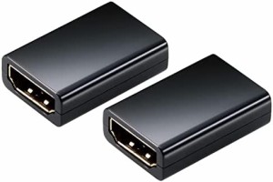 エレコム HDMI中継アダプタ 延長コネクター 4K 2K(60p) スリムタイプ 2個入り ブラック AD-HDAASS02BK