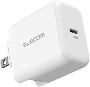 エレコム USB コンセント 充電器 30W (USB PD対応) USB-C×1 【ノートPC用】 スイングプラグ ホワイト ACDC-PD2130WH