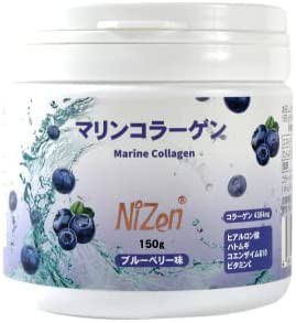 【Nizen マリンコラーゲン】日本製、加水分解コラーゲンペプチド、 ブルーベリー味、コラーゲン 粉末、ヒアルロン酸 ＋ ハトムギ＋ビタミ