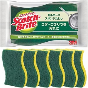 3M セルロース スポンジ たわし キッチン コゲ落とし 6個 スコッチブライト C-31S-6P