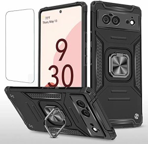 Pixel6 ケース用,Google Pixel 6ケース ピクセル 6 スマホケース + グーグルピクセル6 ?化ガラス フィルム,リング スタンド機能 付き 携