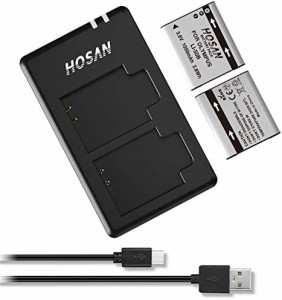 HOSAN LI-50B/D-LI92 純正互換 バッテリー 2個 + USB充電器 対応機種 Olympus Li-50B, Pentax D-Li92,Ricoh DB-100, SP-720UZ, SP-800UZ,