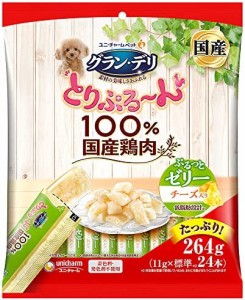 グラン・デリ 犬用 おやつ とりぷる~ん ゼリー チーズ 11g×24本(標準) 国産 ドッグフード ユニチャーム