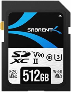 SABRENT SDカード 512GB、SDカード V90、メモリーカード、UHS-IIメモリーカード、PS5・PS4・Macbookその他のデバイスで最大280MB/秒の高