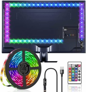 LEDテープライト RGB テレビバックライト 2M LEDストリップライト SMD 5050 DIY 切断可能 調光調色 間接照明 ledライト USB式 リモコン付