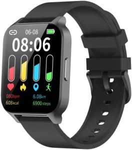 スマートウォッチ 2022最新 1.7インチHD大画面 腕時計 歩数計 Bluetooth 5.0 Smart Watch 7日間持続バッテリー 着信電話通知 スマホ探す 