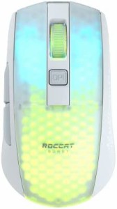 ROCCAT ゲーミングマウス Burst Pro Air ワイヤレス 2.4GHz/Bluetooth ホワイト/白 光学式/19K/オプティカルスイッチ/サイドボタン/軽量8