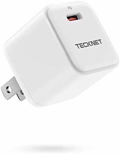 TECKNET PD充電器 20W type-C 急速充電器 超小型ACアダプタ USBマホ充電器 (Small, White)