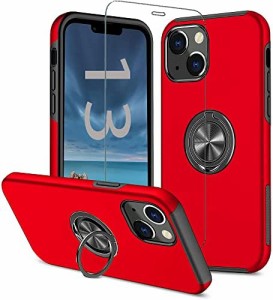 スマホケース iPhone13 iPhone 13 ケース + アイホン13 ガラス フィルム iPhone13ケース リング スタンド付き 耐衝撃 アイフォン １3 携