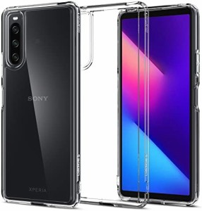 Spigen Xperia 10 IV ケース クリア [ SO-52C | SOG07 ] ストラップホール付き TPU バンパーケース 2重構造 米軍MIL規格取得 耐衝撃 すり