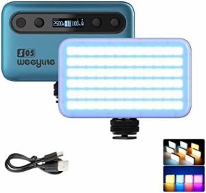 RGB撮影ライト weeylite ポケットライト 撮影用ライト スマホAPP制御 色抽出対応 コンパクト 写真照明 USB-C充電式 108球 2800K-6800K CR