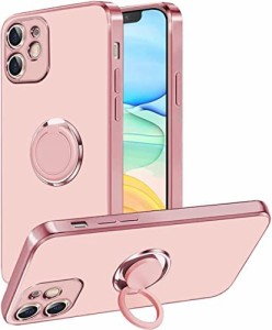 iPhone 11 用 ケース リング付き TPU メッキ加工 薄型 軽量 耐衝撃 米軍規格 iPhone 11 用 カバー 滑り止め 指紋防止 衝撃吸収 レンズ保