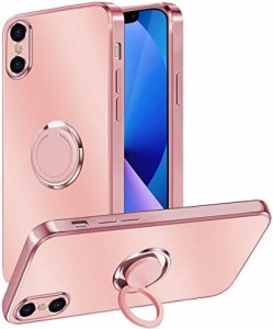 iPhone Xs 用 ケース iPhone X 用 ケース リング付き TPU メッキ加工 薄型 軽量 耐衝撃 米軍規格 アイフォンXS 用 カバー 滑り止め 指紋