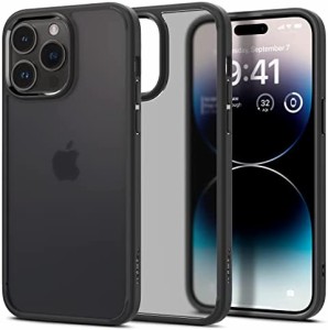 Spigen iPhone14Pro ケース 半透明 マット感 衝撃吸収 耐衝撃 ストラップホール付き 指紋防止 黄変なし 画面保護 レンズ保護 TPU バンパ