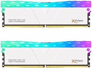 v-color Hynix IC デスクトップPC用 ゲーミングメモリ Manta XPrism RGB (発光型) DDR5-6000MHz PC5-48000 32GB (16GB×2枚) U-DIMM 1.25