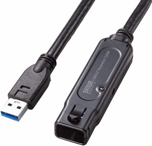 サンワサプライ USB3.2アクティブリピーターケーブル15m(抜け止めロック機構付き) KB-USB-RLK315 ブラック