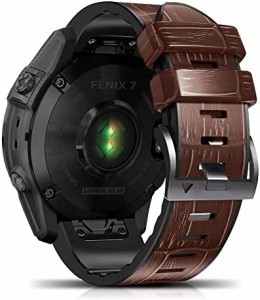 HeeNia レザーバンド QuickFit 22mm Garmin Fenix 7/Fenix 6 GPS/6 Pro GPS/6 Pro Solar/6 Sapphire GPS/Fenix 5/5 Plus 対応 バンド 革 