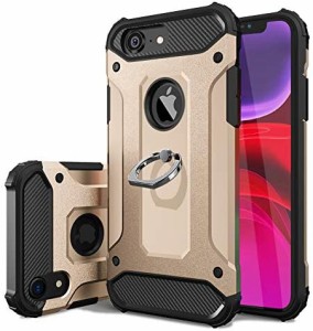 iPhone8 ケース リング付き 耐衝撃 TPU クリア 軽量 薄型 指紋防止 全面保護 米軍MIL規格取得 スタンド機能 スクラブ 防塵デザイン 薄く